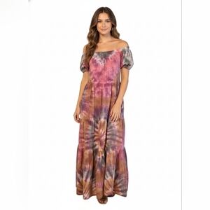 Young Fabulous & Broke Sunny tie-dye maxi dress in a multi-color wash Size Small